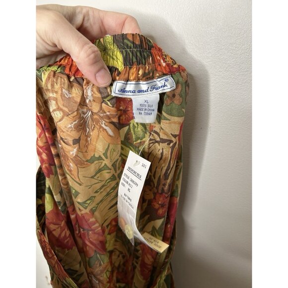 Anna and Frank Women's Lightweight Shear 100% Silk Skirt Floral Vtg Size XL NWT - Picture 8 of 9